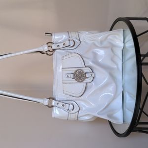 White medallion shoulder bag